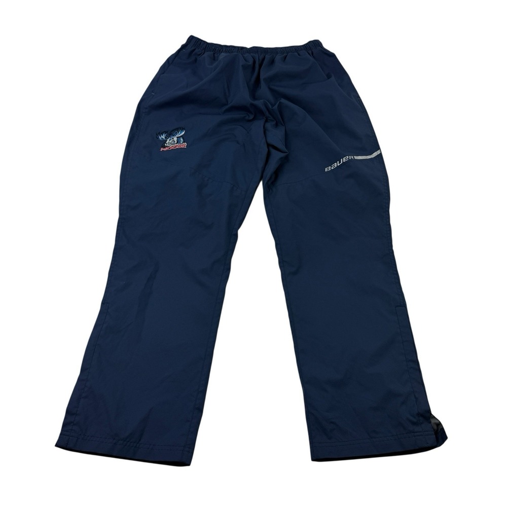 Bauer Team Blue Polyester Hockey Pants Minnesota Moose Logo‎ Zip Ankle Men's M